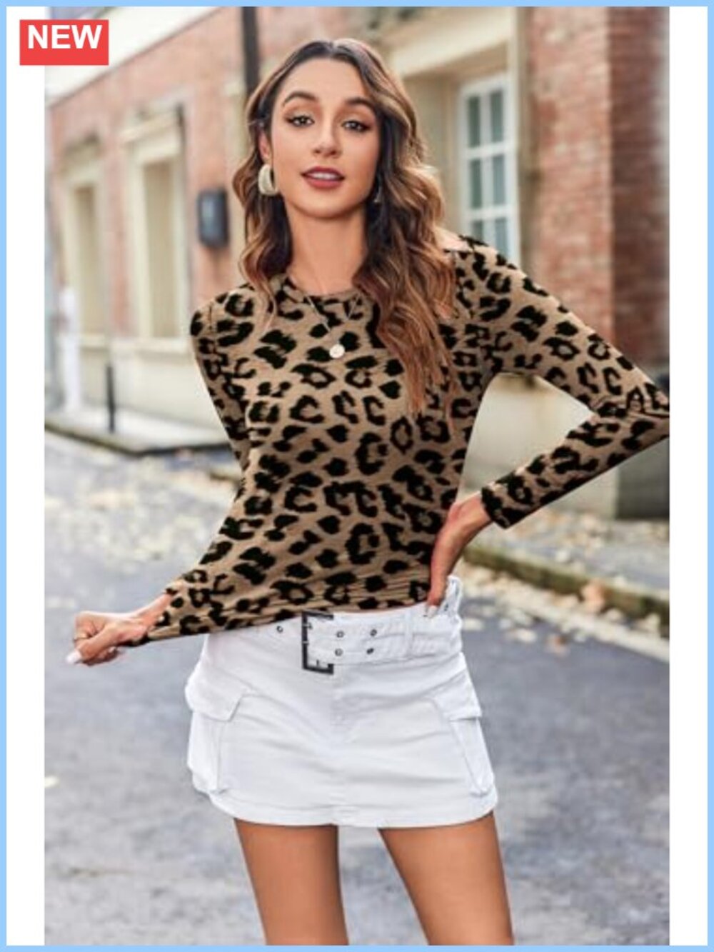 Women's Long Sleeve Slim Fit Crewneck T-Shirt Basic Tee - Picture 5 of 6